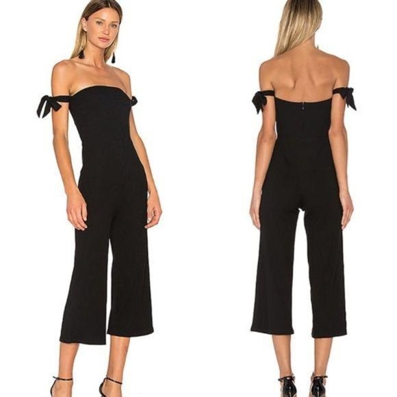 NWT NBD “Eden” Black Strapless Crop Jumpsuit L - Picture 1 of 3